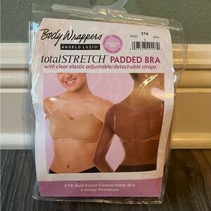 NIB Women’s Body Wrappers Nude Clear Strap Bra